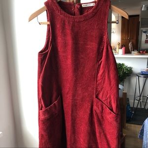 Marine Layer Red Corduroy Shift Dress